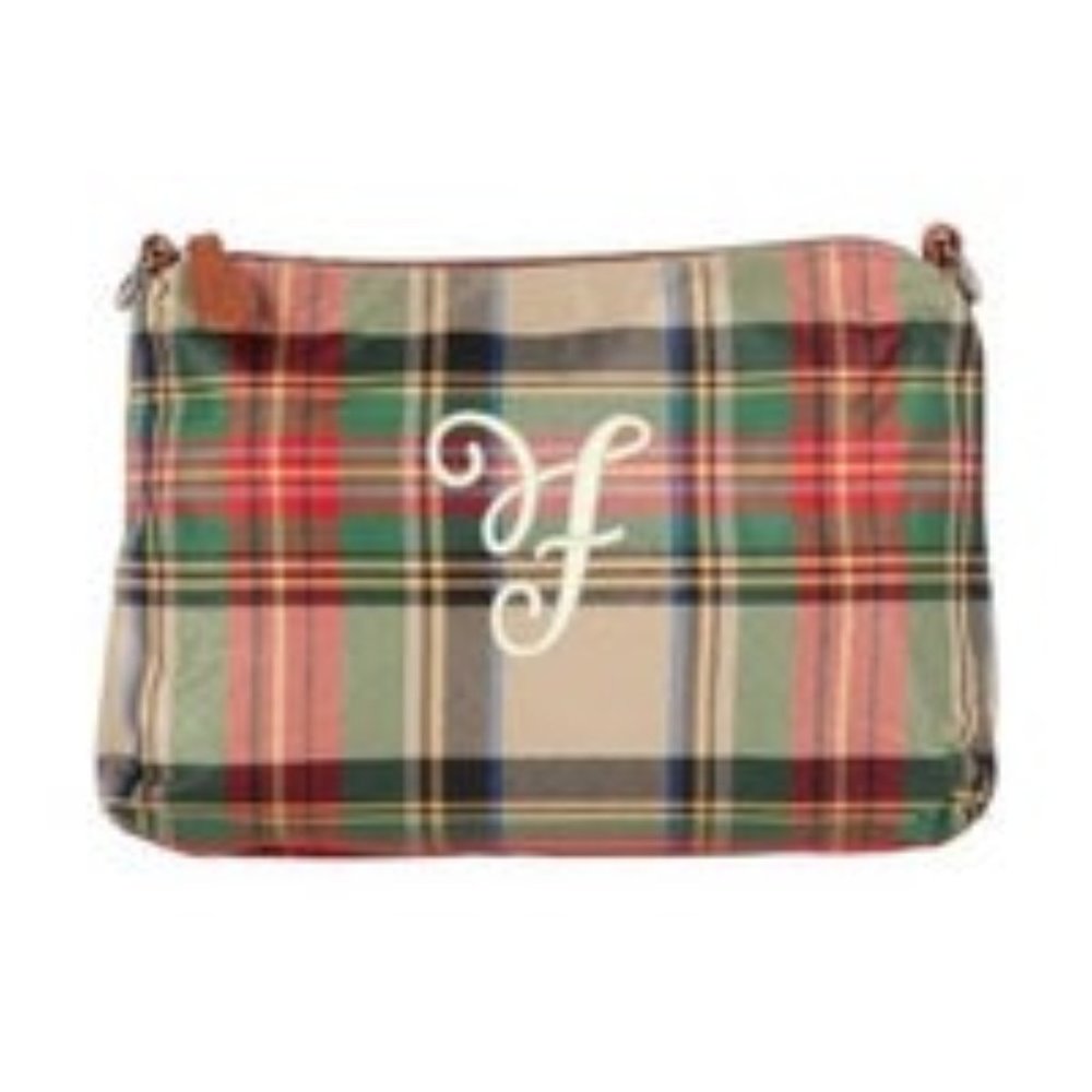 "F" Initial Personalized Tartan Purse
